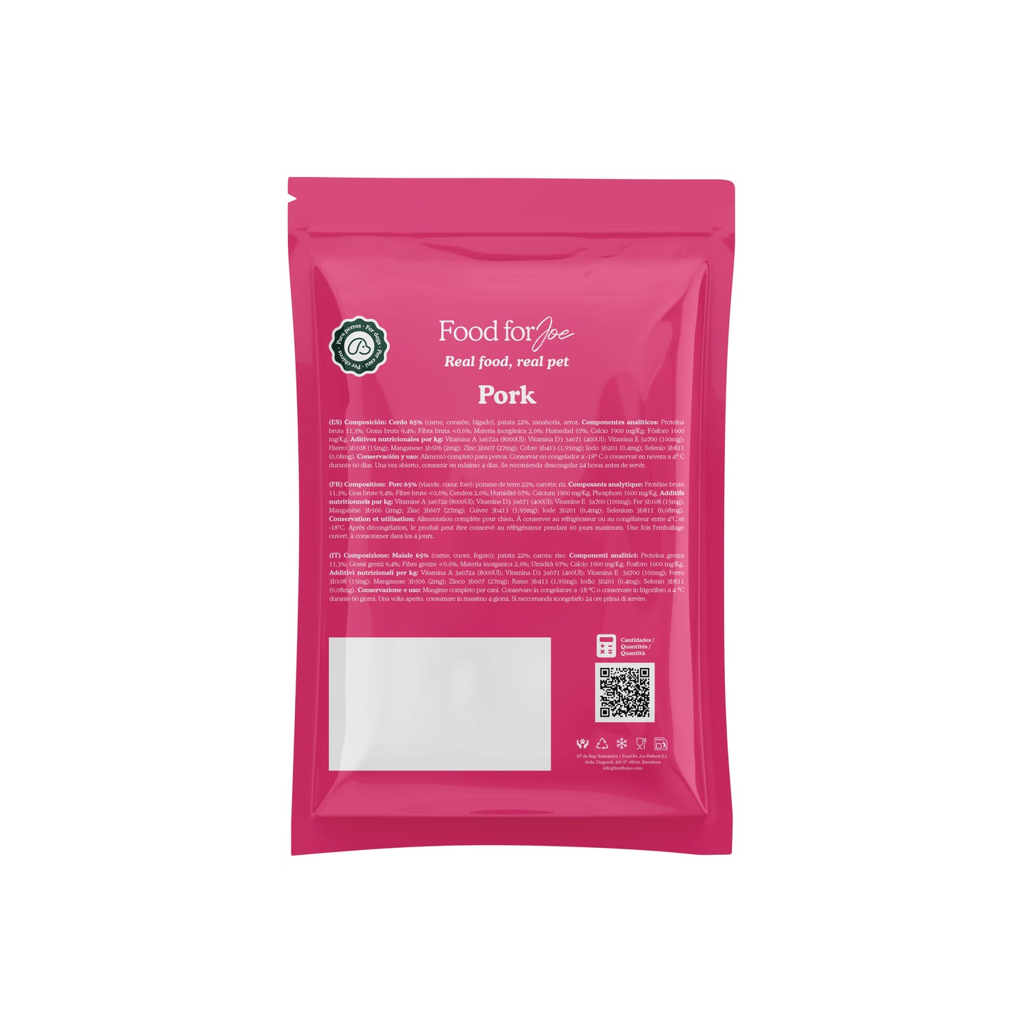 Giant Cerdo 1200 gr - Receta de cerdo para perros medianos y grandes