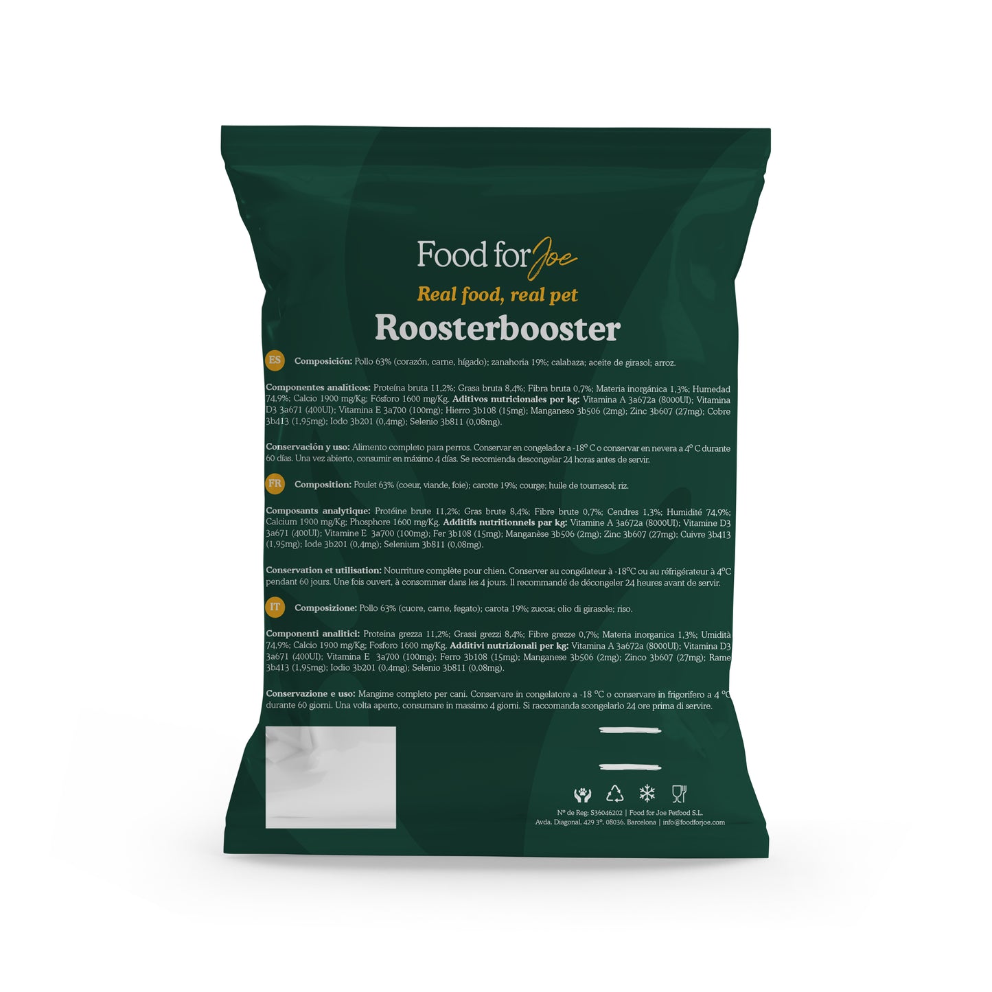 Roosterbooster - menú de pollo para perros 200g