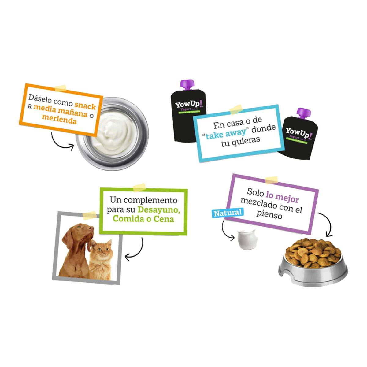 Yow Up yogur natural sin lactosa - Prebiótico para perro
